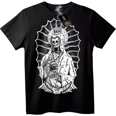 NOONEBRAND Тениска Череп Дева Мария - L, Black