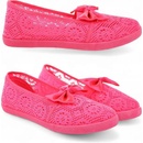 Detské čipkované baleríny s mašľou 6399