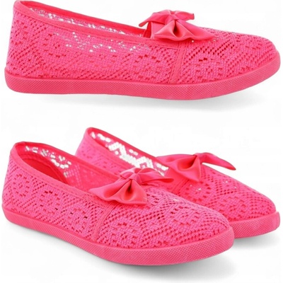 Detské čipkované baleríny s mašľou 6399