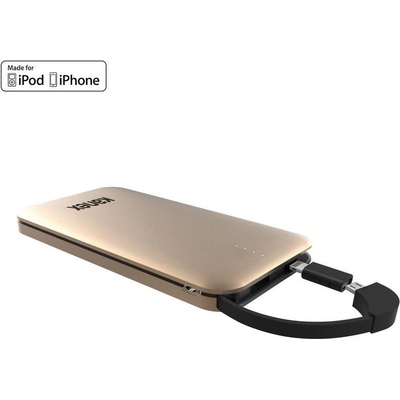 Kanex GoPower Power Bank 8000mAh - външна батерия 8000mAh с MicroUSB и сертифициран Lightning конектор (златист)