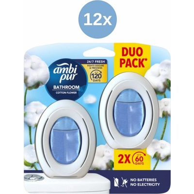 Ambi Pur Bathroom Cotton Fresh Osviežovač Vzduchu 12 x 2 ks