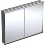 Geberit ONE - Огледален шкаф с LED осветление, 120x90x15 см, 2 врати, за вграждане, матово черно 505.805. 00.7 (505.805.00.7)