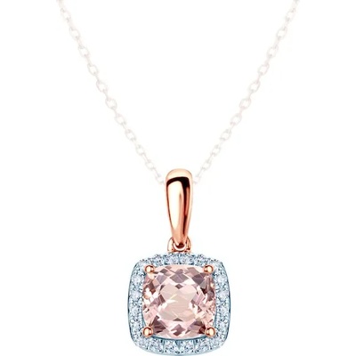 SAVICKI обеци: розово злато. морганити. диаманти