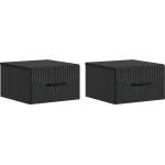 vidaXL Спален шкаф с монтаж на стена 2 бр. Черно 34, 5 x 33 x 20 см (898938)