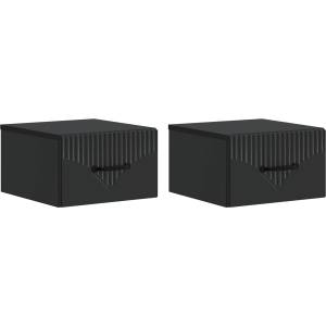 vidaXL Спален шкаф с монтаж на стена 2 бр. Черно 34, 5 x 33 x 20 см (898938)