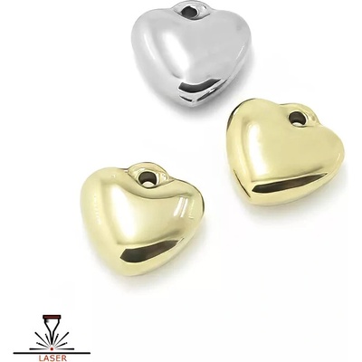 Přívěsek Srdce 8x8x3mm - 1Ks+B - Nerez RL / 10Ks