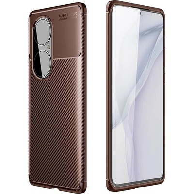 Carbon odolný gelový obal na mobil Huawei P50 Pro - hnědý – Zboží Živě