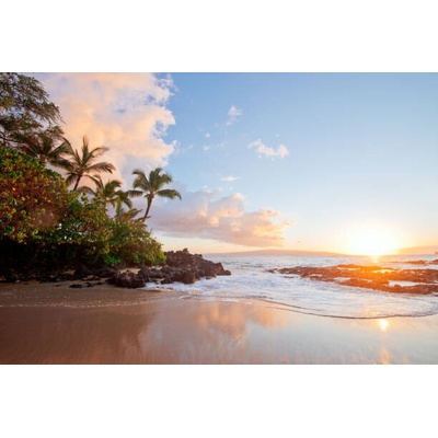 Plakát, Obraz - sunset hawaii beach, M Swiet Productions, 40 × 26.7 cm