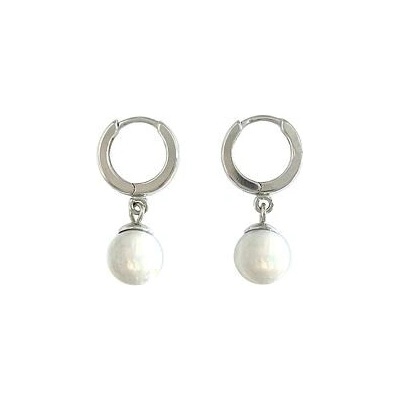 INFINITYSILVER Strieborné náušnice krúžky s bielymi opálmi 8mm 436171OP8B