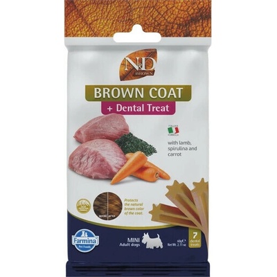 FARMINA N&D Brown Dental Treat Coat Lamb Mini 60 g Dentálna maškrta pre psov
