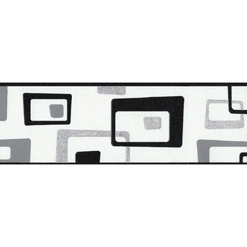 IMPOL TRADE 69033 Samolepící bordura abstrakt černý 5 m x 6,9 cm