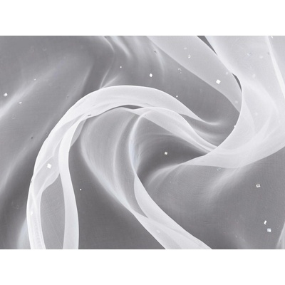 Organza s hvězdičkami s hologramem Varianta: 1 Off White, Balení: 1 m
