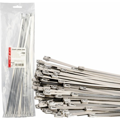 Amio 04324 Nerezové sťahovacie pásky 4,6 x 350 mm 100 ks