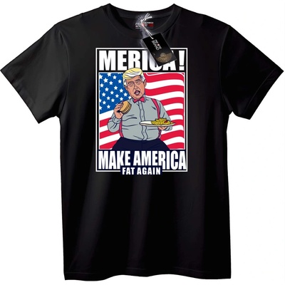 NOONEBRAND Тениска Make America Fat Again - XS, Black