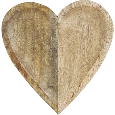Mars & More Miska ve tvaru srdce z mangového dřeva Mango Heart L 25 x 25 x 2,5 cm