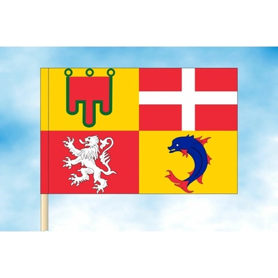 LIBEA, s.r.o. Auvergne-Rhône-Alpes vlajka Rozměr: 30×45 cm, Uchycení: Návlek na žerď