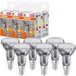 OSRAM LED Star R50 LED lamp for E14 base, reflector lamp, GL, 350 lumens, warm white (2700K), replacement for conventional 60W light bulbs, not dimmable, pack of 6 - 4058075616417