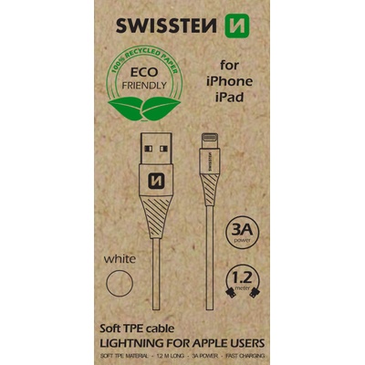 Swissten 71502301ECO USB/Lightning, 1,2m, bílý
