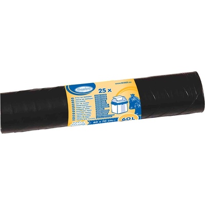 Wimex Sáčky extra pevné 60l černé PE 60x70 25ks 20µm 20 rolí v kartonu 69660