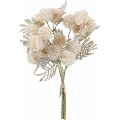 Umelá vetvička zasnežený bodliak krémový 33cm