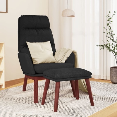 vidaXL 327544 Relaxační se stoličkou textil Černá