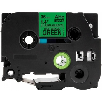 Pro Brother Съвместима лента с Brother TZ-S761 / TZe-S761, 36mm x 8m, екстра лепило черен печат / зелен фон (TZe-S761)