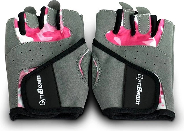 GymBeam Дамски фитнес ръкавици Camo Pink XS