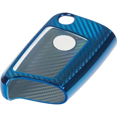 TPU obal pro klíč Škoda, VW, Seat, carbon modrý, 484VW122CB