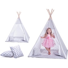 Baby Nellys teepee bílo / šedy s výbavou