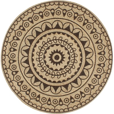 vidaXL Ръчно тъкан килим от юта, тъмнокафяв принт, 90 см (133704)