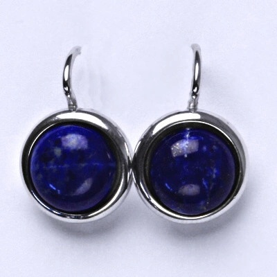 Čištín Stříbrné náušnice, přírodní kámen lapis lazuli - NK 1452