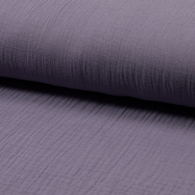 Mušelín/dvojitá gázovina levandulová, š.140