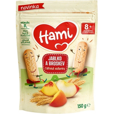 HAMI Sušienky detské jablko a broskyňa 150g