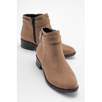 Moda Trend Дамски велурени боти - Цвят Визон #411014 (411014_Визон)