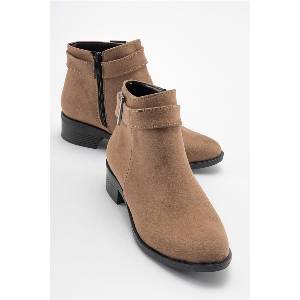 Moda Trend Дамски велурени боти - Цвят Визон #411014 (411014_Визон)