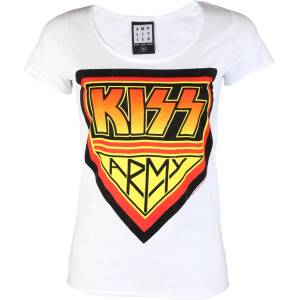 AMPLIFIED тениска метална дамски Kiss - ОТСТРАСТЕН АРМИЯ БЯЛ - AMPLIFIED - AV601KAD