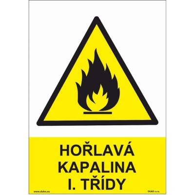 DUKO HOŘLAVÁ KAPALINA I. TŘÍDY Formát: 105 x 148 mm, Materiál: samolepící vinylová fólie