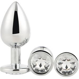 DreamToys Gleaming Love - комплект анални плъгове (сребрист, 3 части) - desirel