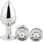 DreamToys Gleaming Love - метален анален плъг комплект (сребрист, 3 части) - desirel