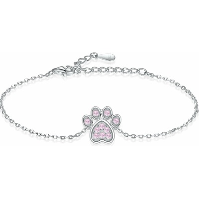 Olivie Strieborný náramok LABKA PINK 8105
