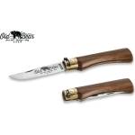ANTONINI oldbear 9306/21_ln / Джобно ножче с острие от въглеродна стомана и дръжка от американски орех - кафяво 90 мм (aec0034)