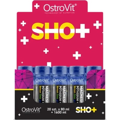 OstroVit Magnesium Shot with Potassium + B6, лимон и лайм с грозде, 20 х 80 ml, OstroVit