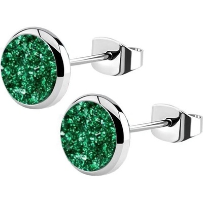 Nubis ocelové náušnice DRUZY Dark Green NB322