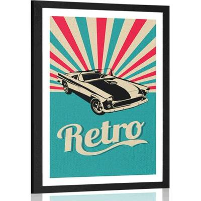 Plakát s paspartou v retro stylu - 40x60 white