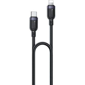 Yesido CA189 opletený nabíjací a dátový USB-C na Lightning 1,2m černý