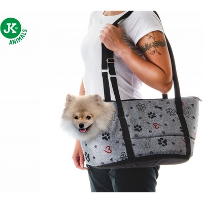 JK ANIMALS taška Grey Lux S stylová taška pro malé psy 40 x 24 x 24 cm – Sleviste.cz