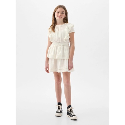 GAP 881283-00 dětské volánové šaty bílá