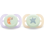 Philips Ортодонтични залъгалки за новородени Philips Avent Ultra Start Night 0-2 м, два броя дизайн луна/звезда