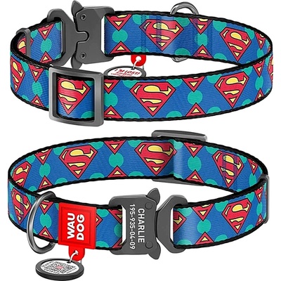 Waudog Obojek nylonový DC Superman Logo Fastex QR