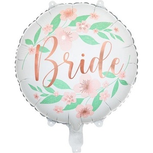 Party Deco Фолиев Балон ''Bride'', Бял на Цветя, 45см (FB140)
